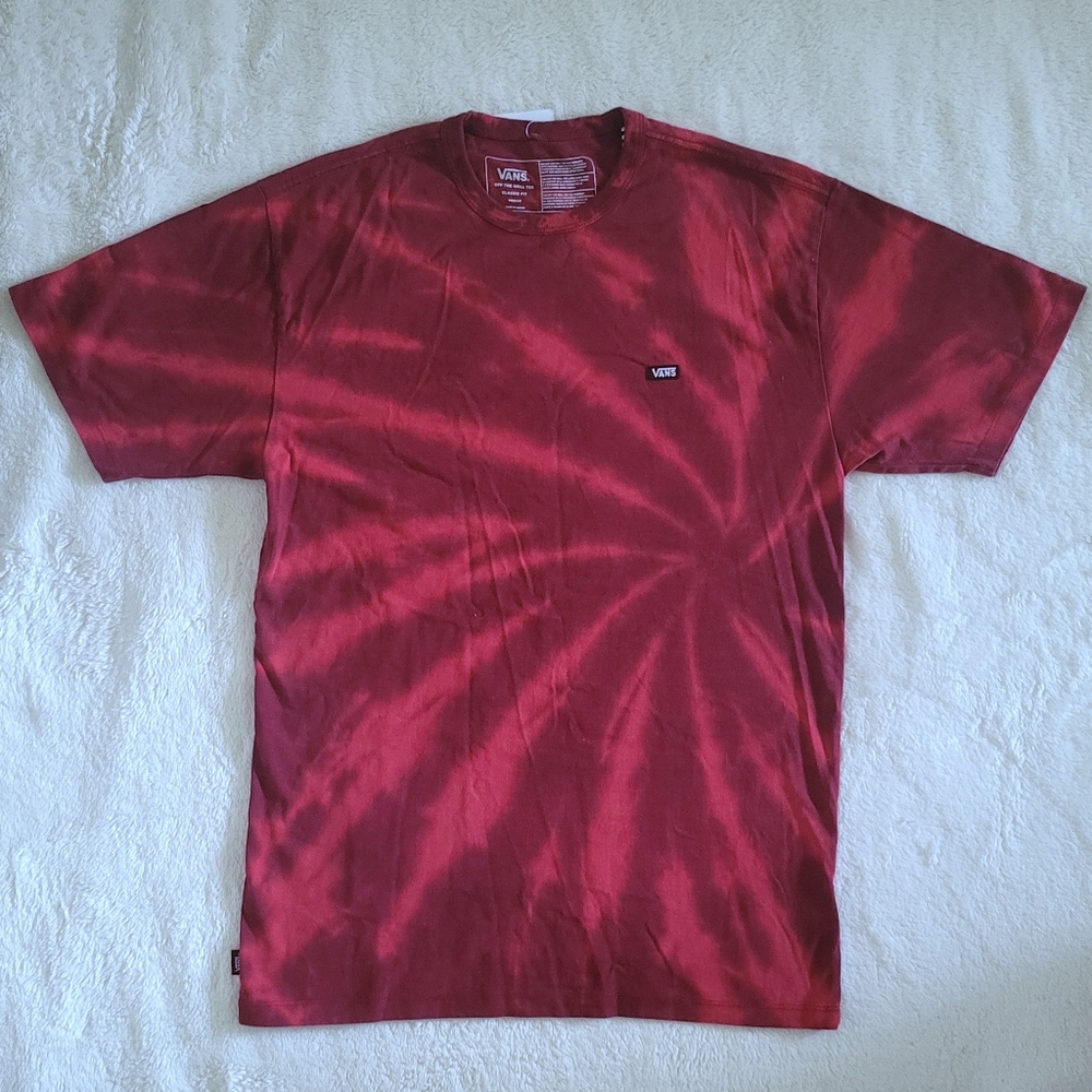 ✨️HP✨️ VANS🚐 Off The Wall Classic Fit Red❤️ Swirl Tie Dye☮️ Tee👕 - NWT